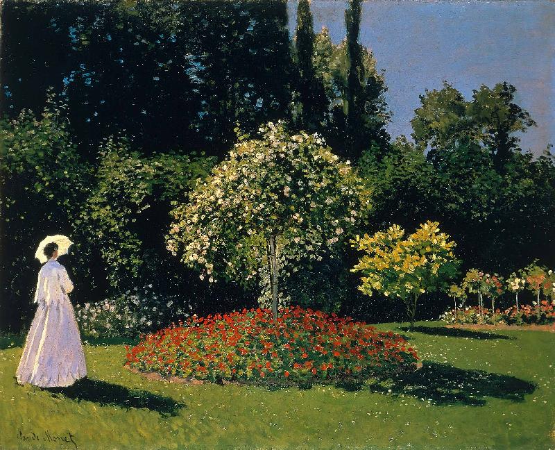 Claude Monet Jeanne Marguerite Lecadre in the Garden Sainte Adresse oil painting image